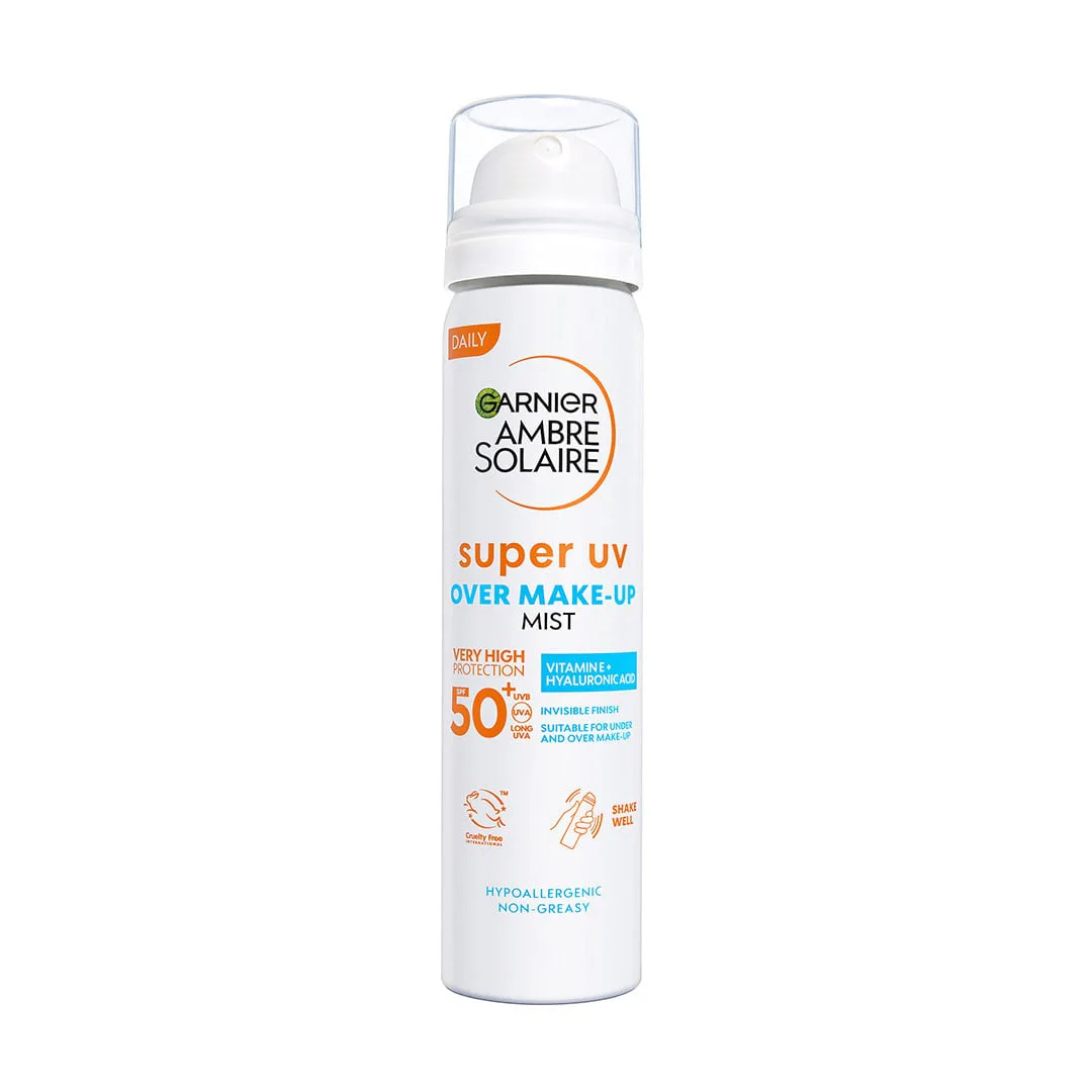 Світлана Солнцезащитный сухой спрей для лица GARNIER Ambre Solaire Super UV, SPF 50+, 75 мл photo