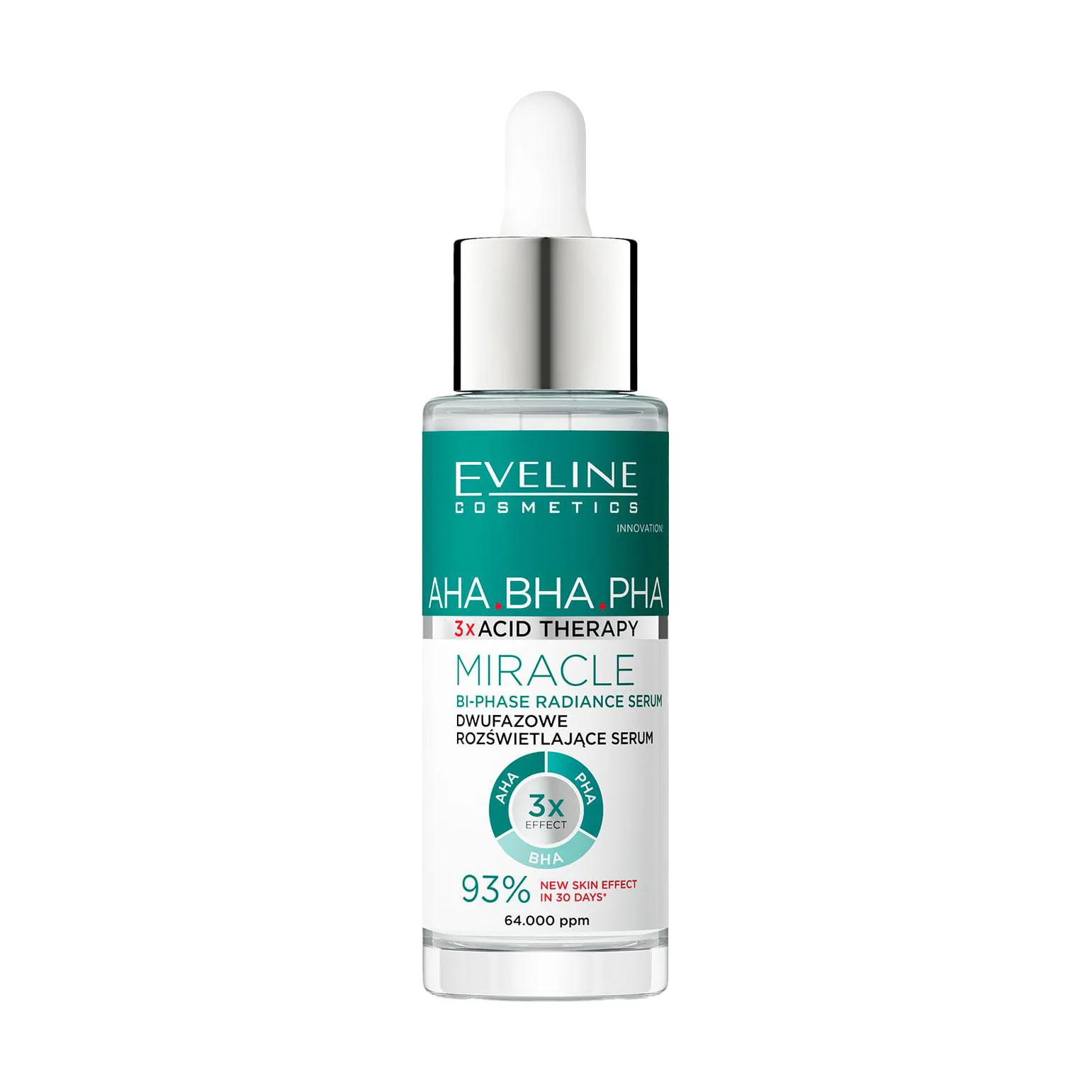 Діана Сыворотка для лица Eveline Cosmetics 3 x Acid Therapy AHA BHA PHA Miracle Bi-Phase Radiance Serum, 30 мл photo