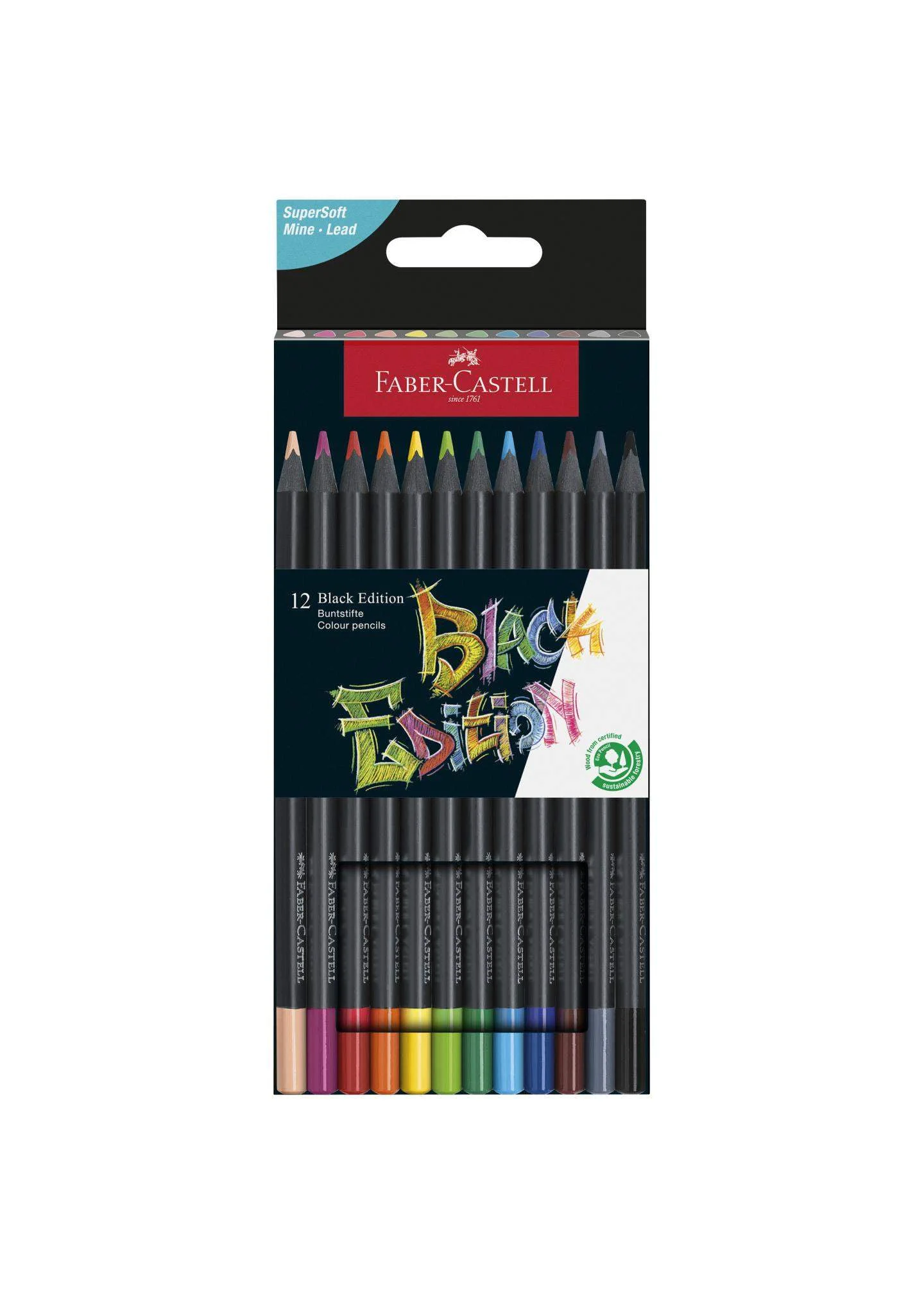 Влад Набір олівців 12 кол. FABER CASTELL тригранні чорні (116412) (1253302) photo