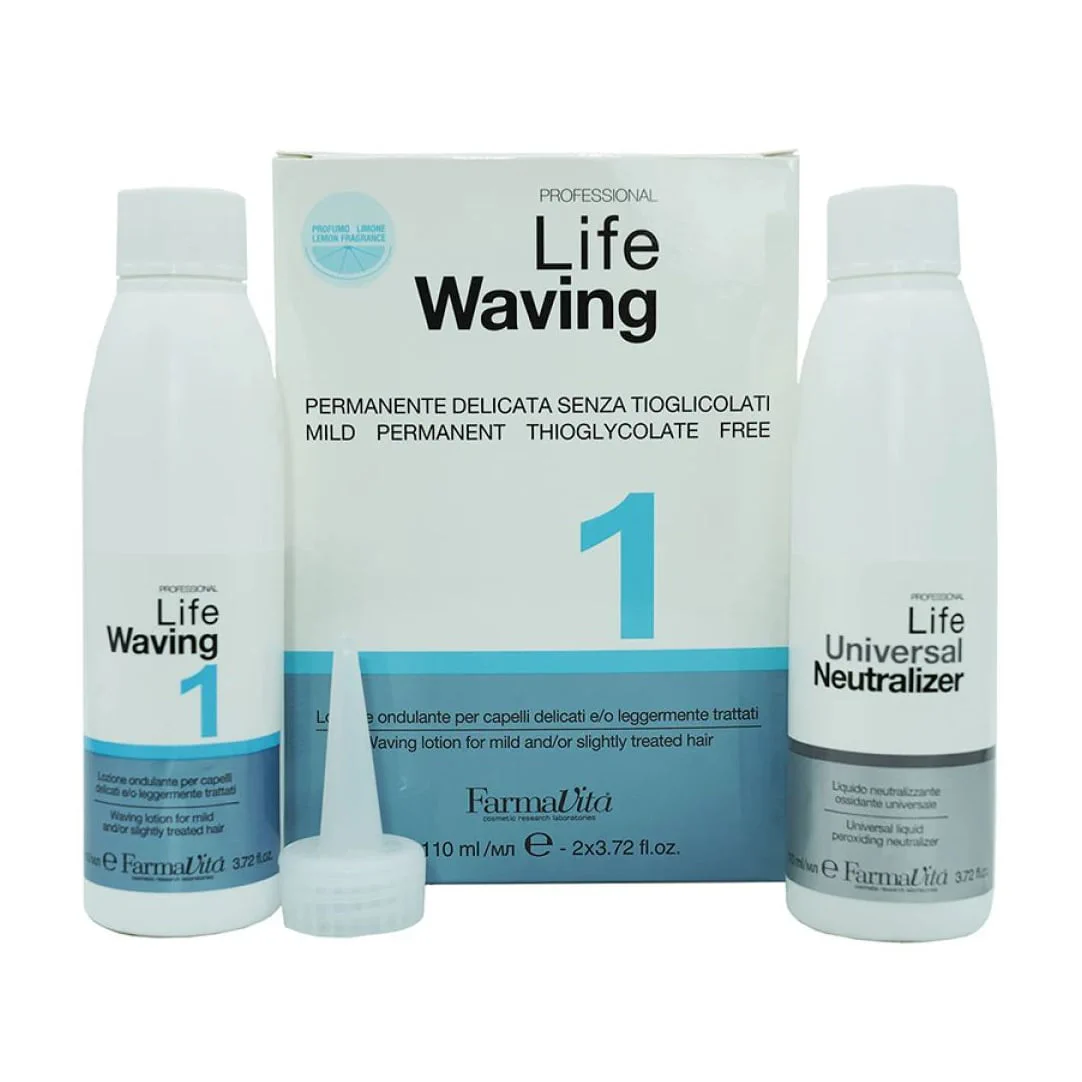 Ірина Набор для биозавивки FarmaVita Life Waving 1 для натуральных и окрашенных волос, 2*110 мл photo