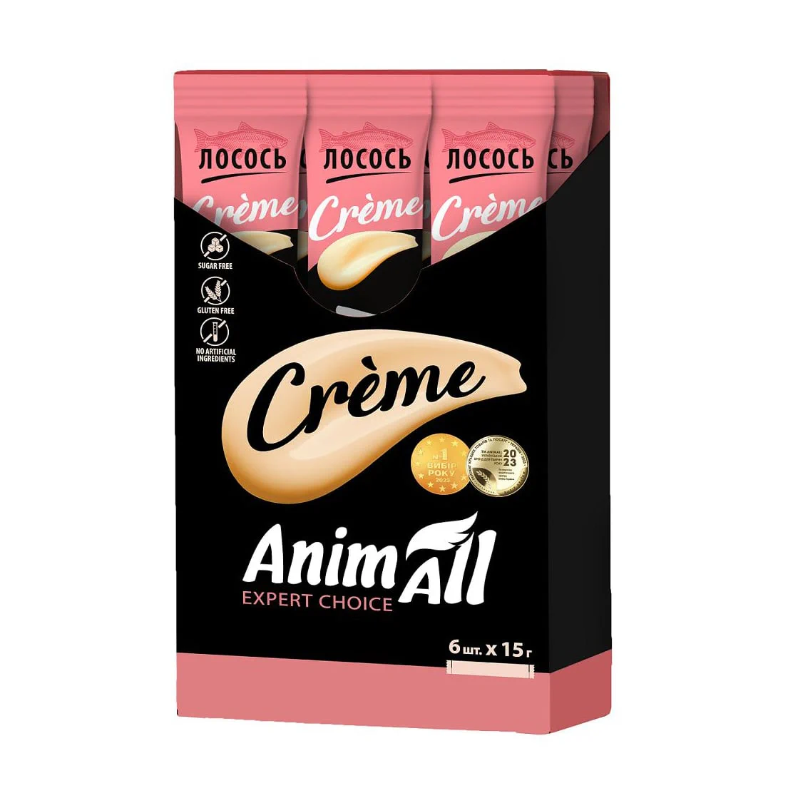 Інна Лакомства для кошек AnimAll Creme с лососем, 6*15 г photo