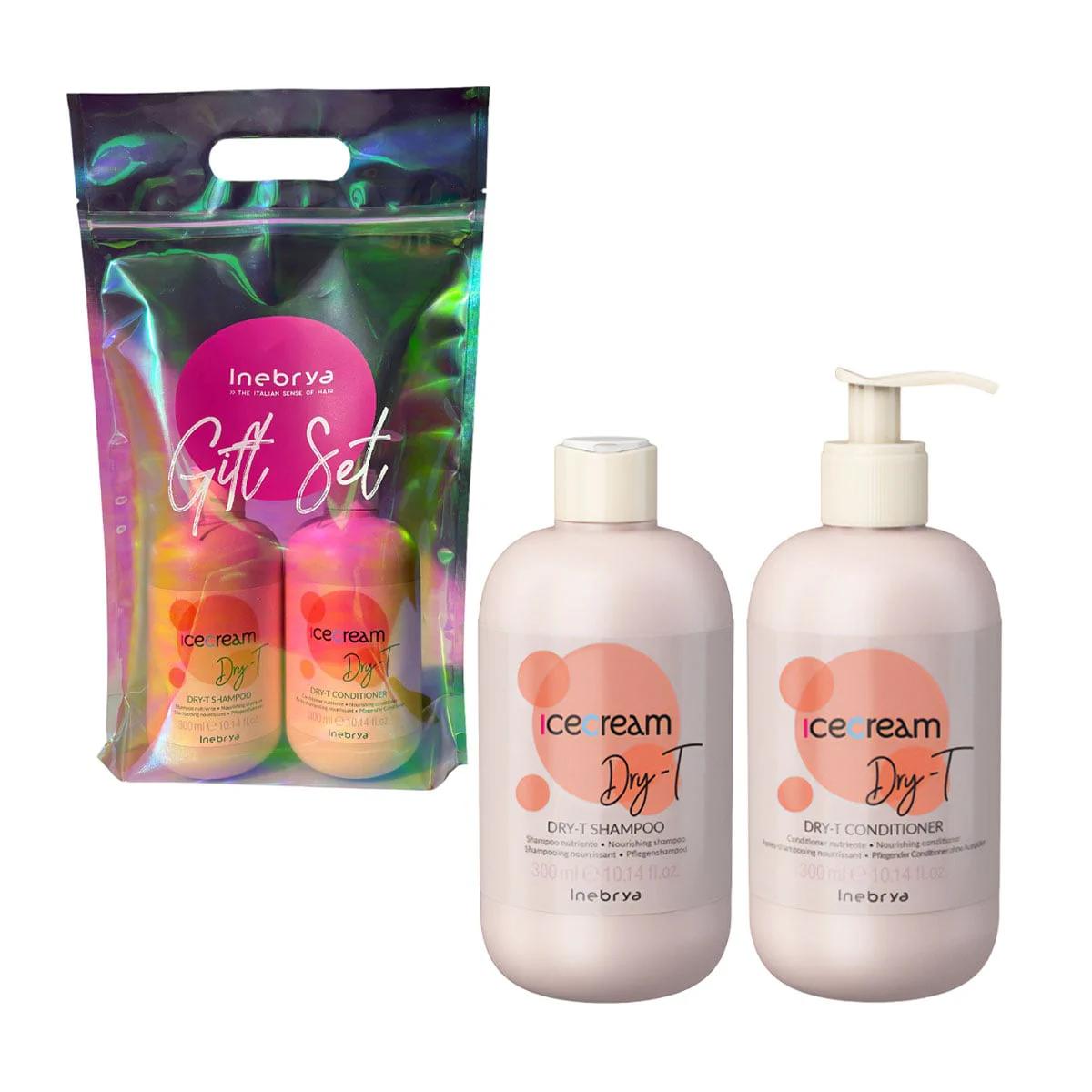Софія І. Подарунковий набір для волосся Inebrya Ice Cream Dry-T Gift Set (шампунь, 300 мл + кондиціонер, 300 мл) photo