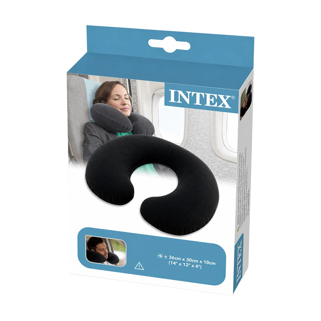 Инна Надувний підголовник-подушка Intex чорний, 36*30*10 см (68675) photo