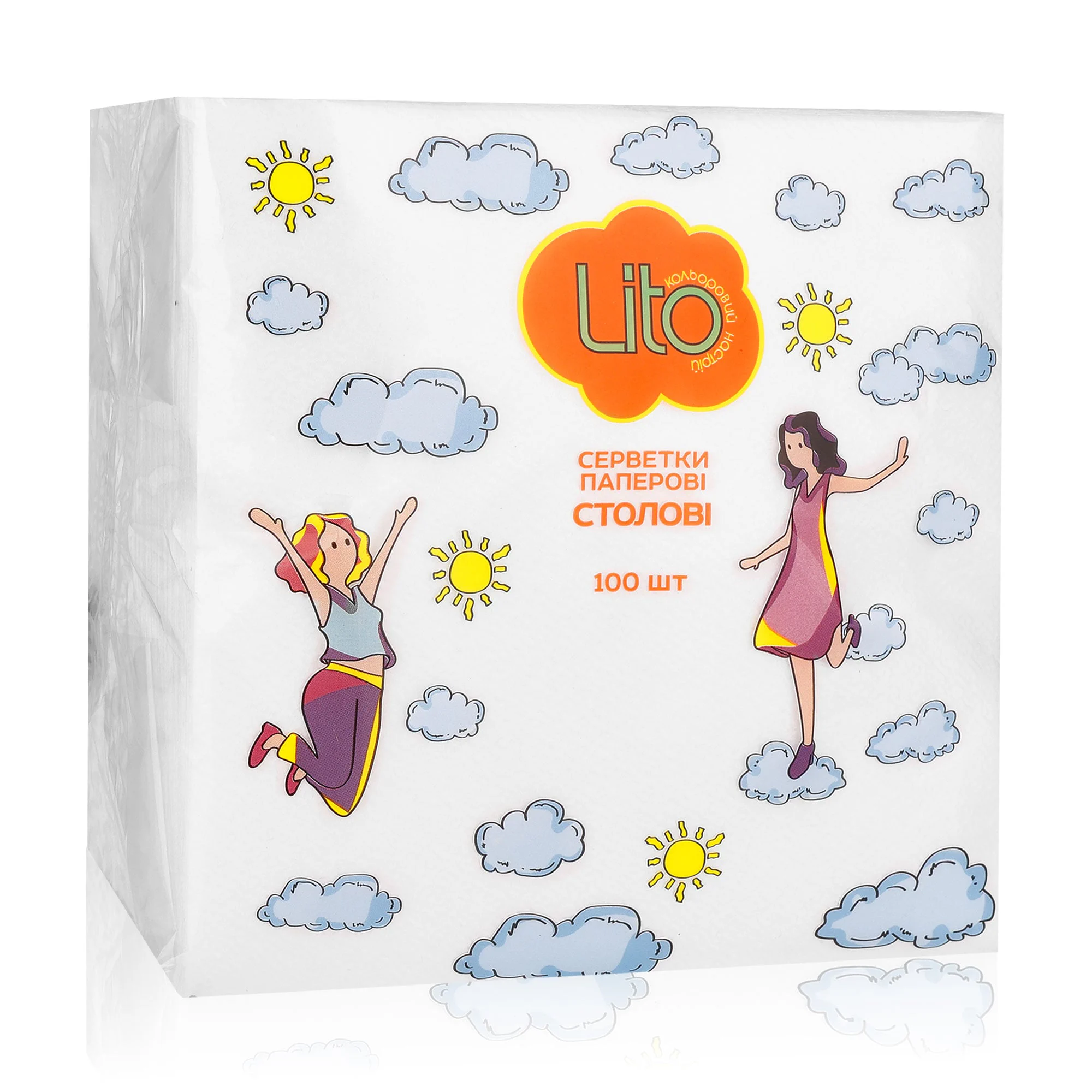 Наталя Салфетки столовые Lito 1-слойные, белые, 33*33 см, 100 шт photo