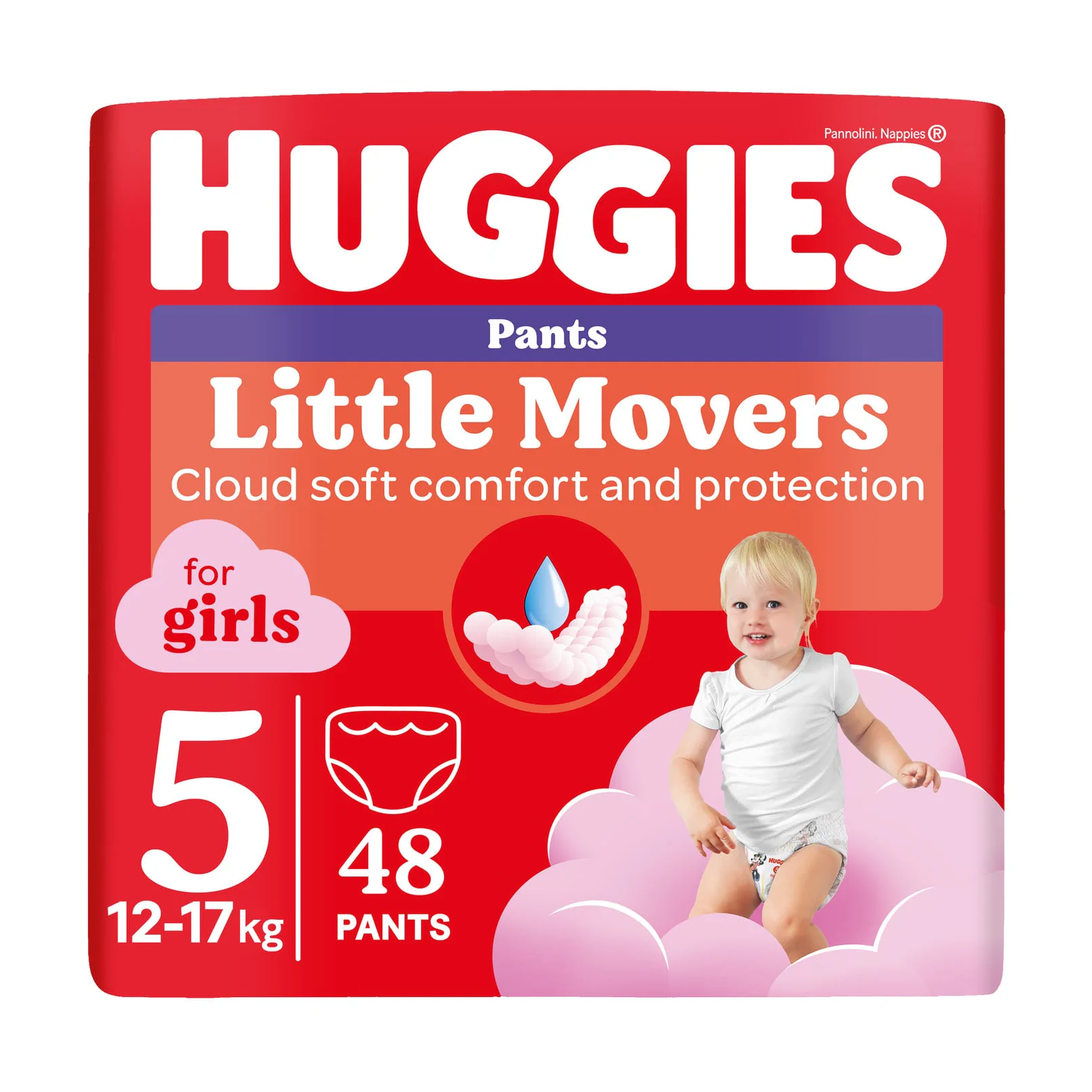 Ірина І. Подгузники-трусики Huggies Little Movers Pants для девочек, размер 5 (12-17 кг), 48 шт photo