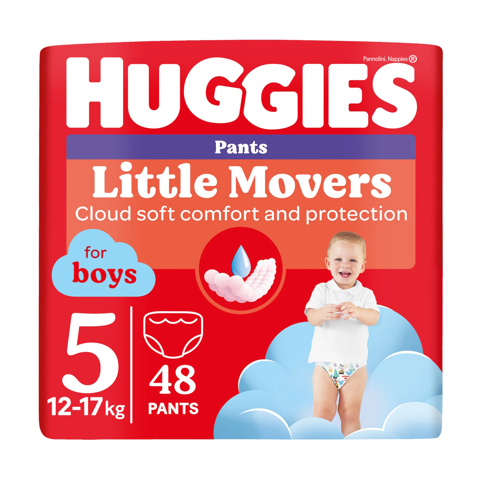Віра Коробчук Підгузки-трусики Huggies Little Movers Pants для хлопчиків, розмір 5 (12-17 кг), 48 шт photo
