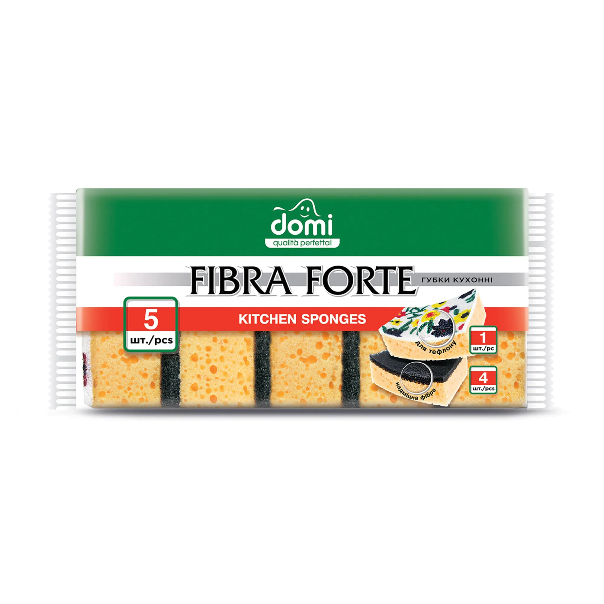 Олександра Б. Губки кухонные Domi Fibra Forte, 5 шт photo