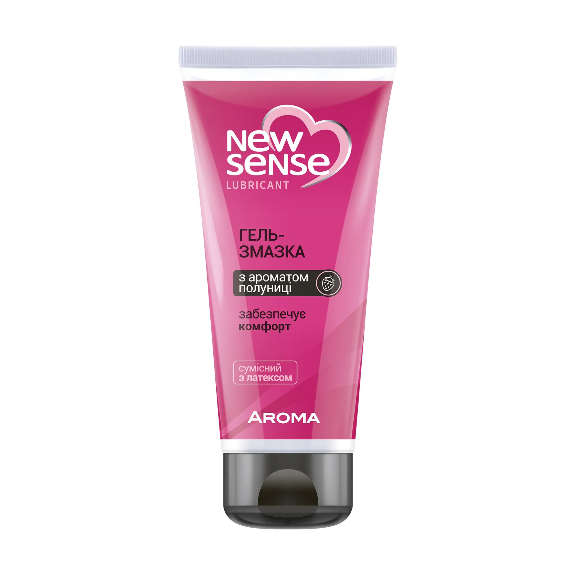 Ірина Інтимний гель-змазка New Sence Lubricant з ароматом полуниці (лубрикант), 100 мл photo