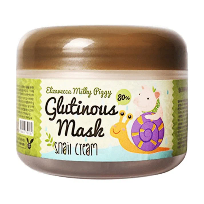 Ангелина В. Нічна крем-маска для обличчя Elizavecca Milky Piggy Glutinous Mask 80% Snail Cream з муцином равлика, 100 г photo