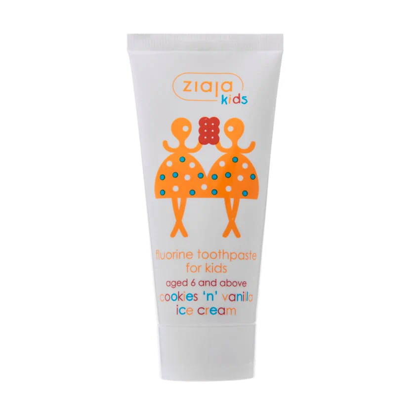 Анастасия У. Детская зубная паста Ziaja kids Fluorine Toothpaste for Kids Ванильное мороженое и печенье, 50 мл photo