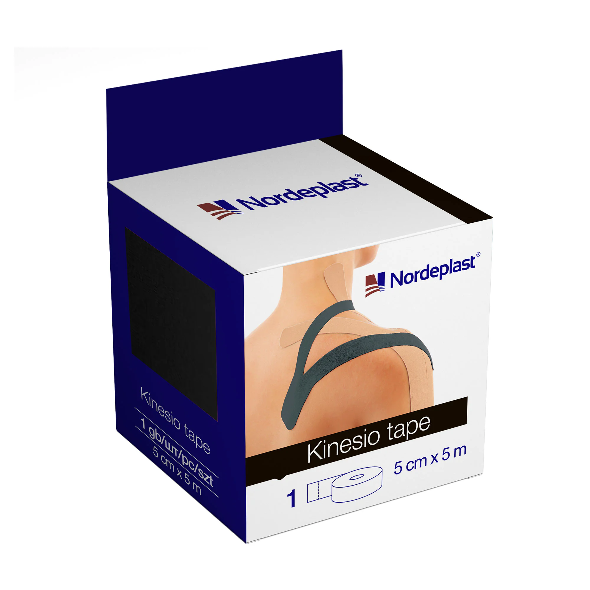 Олександр Уценка! Кинезио тейп медицинский пластырь Nordeplast  Kinesio Tape черный, 5 см*5 м  photo