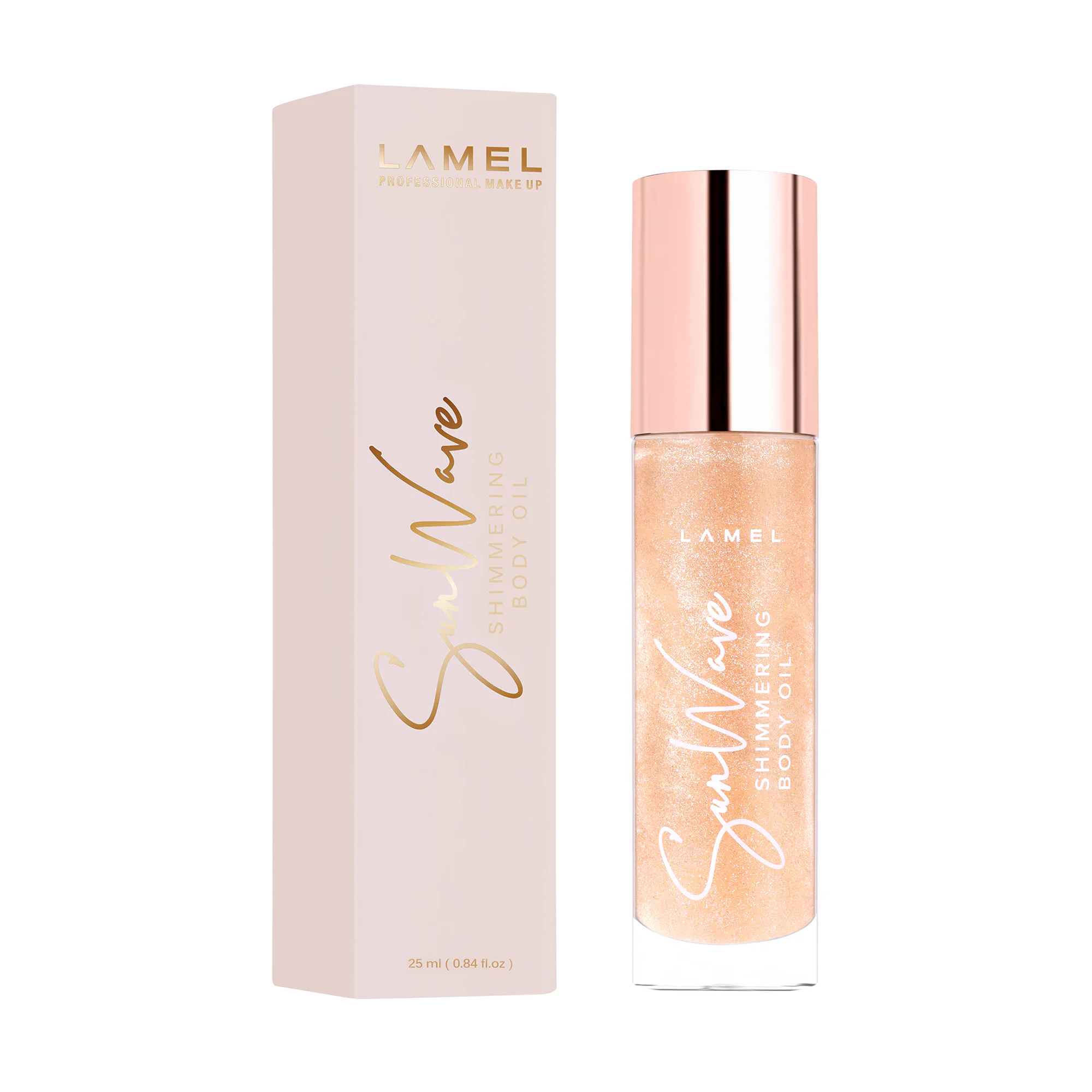 Оля Мультифункциональное сухое масло для тела LAMEL Make Up Sunwave Shimmering Body Oil с шимером и маслом макадамии, 25 мл photo