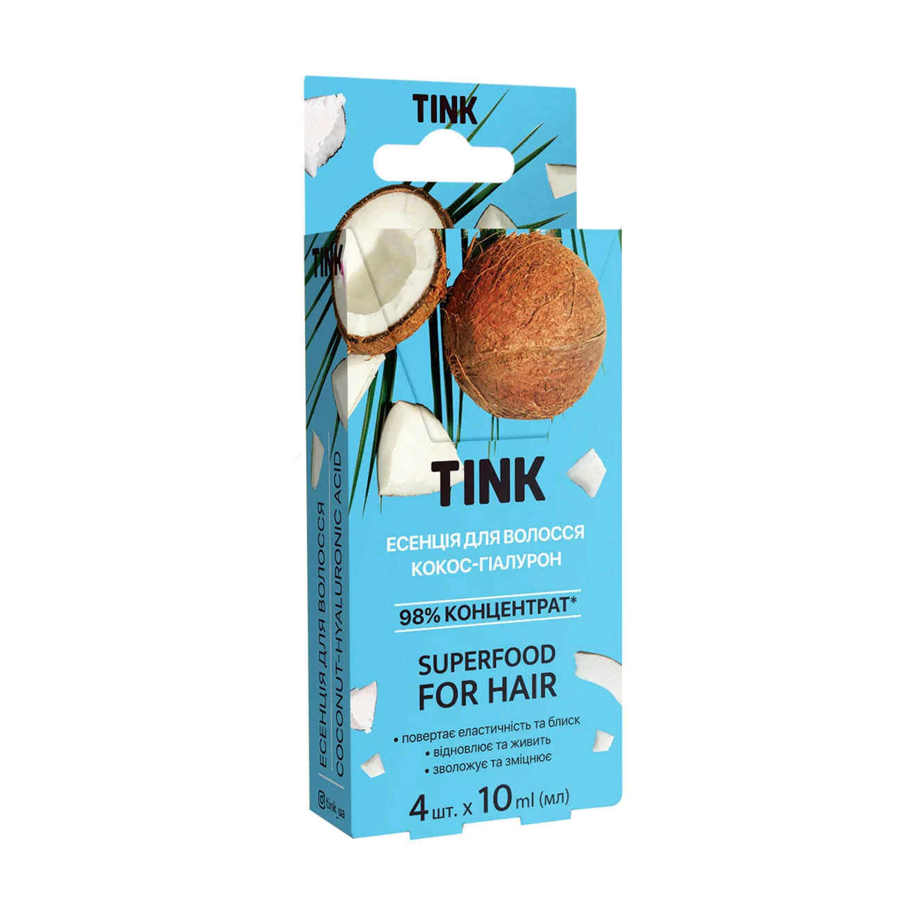 Лариса К. Концентрована есенція для волосся Tink For Hair Кокос та гіалурон, 4*10 мл photo
