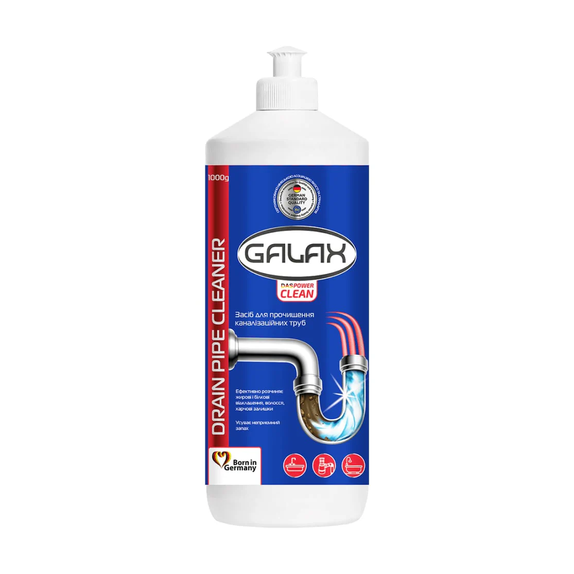 Тетяна Средство для прочистки канализационных труб Galax Das Power Clean, 1 л photo