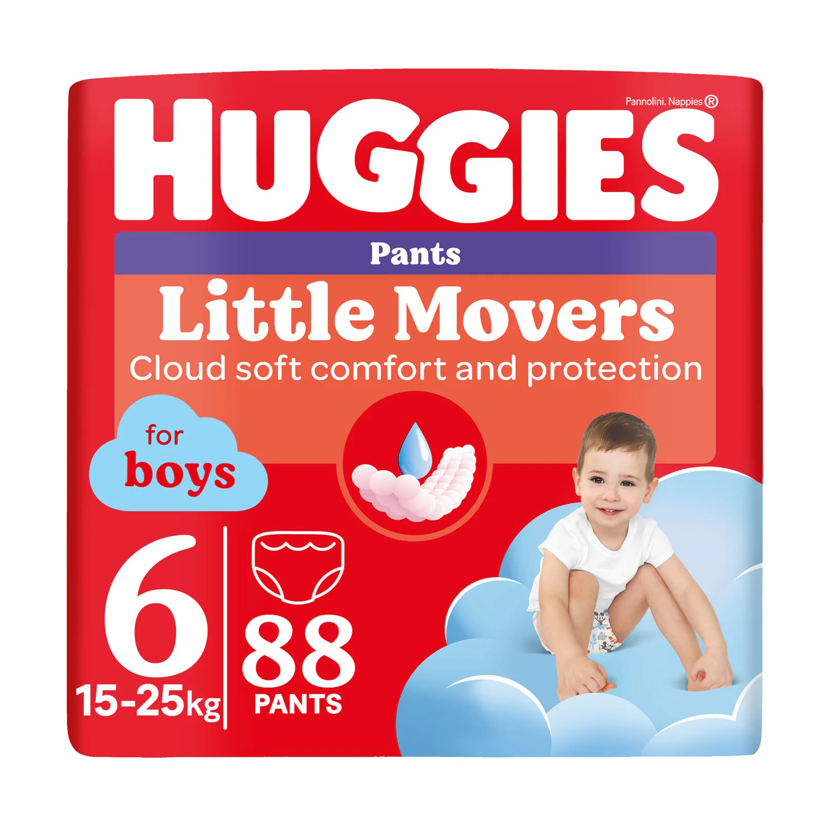 Женни С. Подгузники-трусики Huggies Little Movers Pants для мальчиков, размер 6 (15-25 кг), 88 шт photo