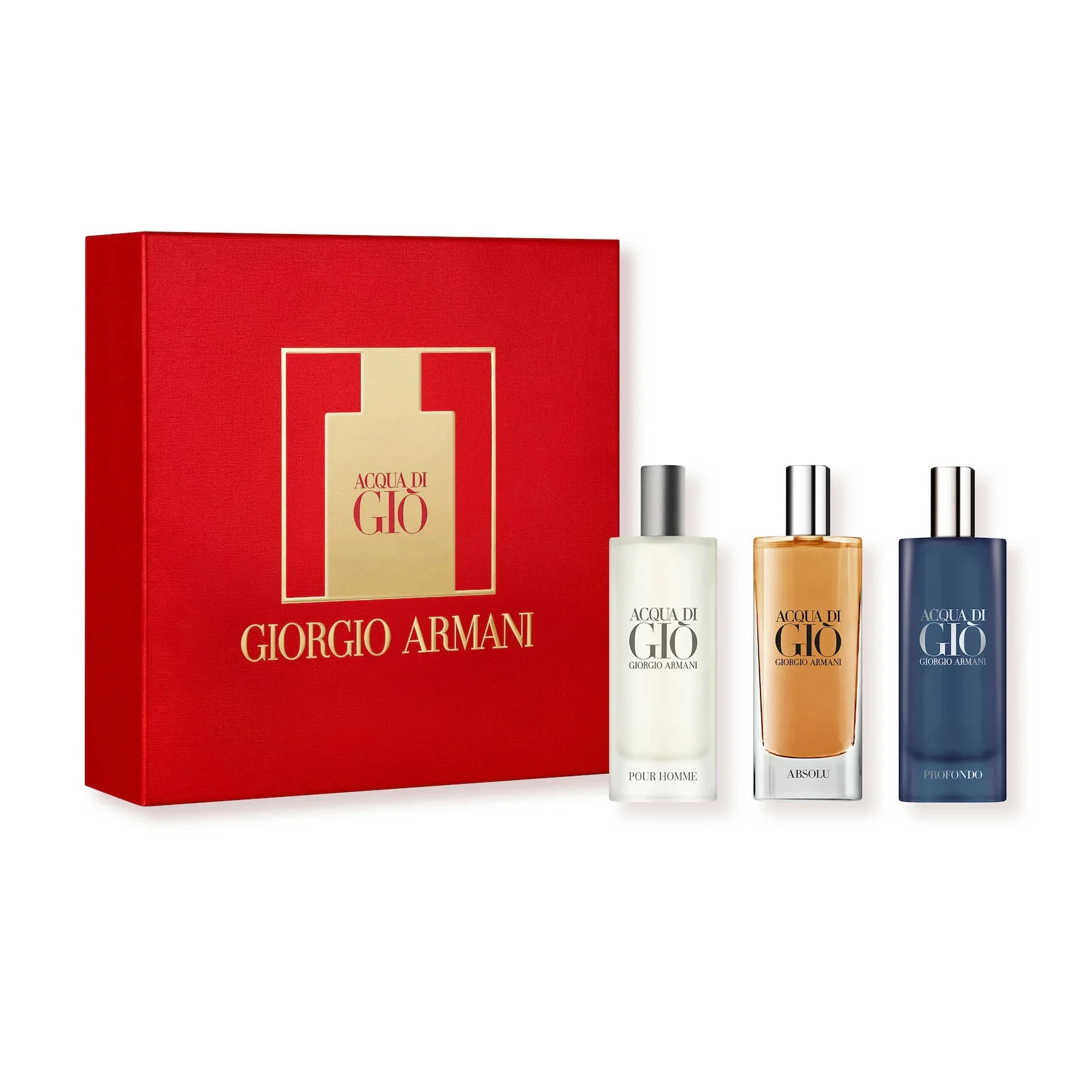 Вадим Парфюмированный набор мужской Giorgio Armani Acqua Di Gio (Pour Homme, 15 мл + Absolu, 15 мл + Profondo, 15 мл) photo