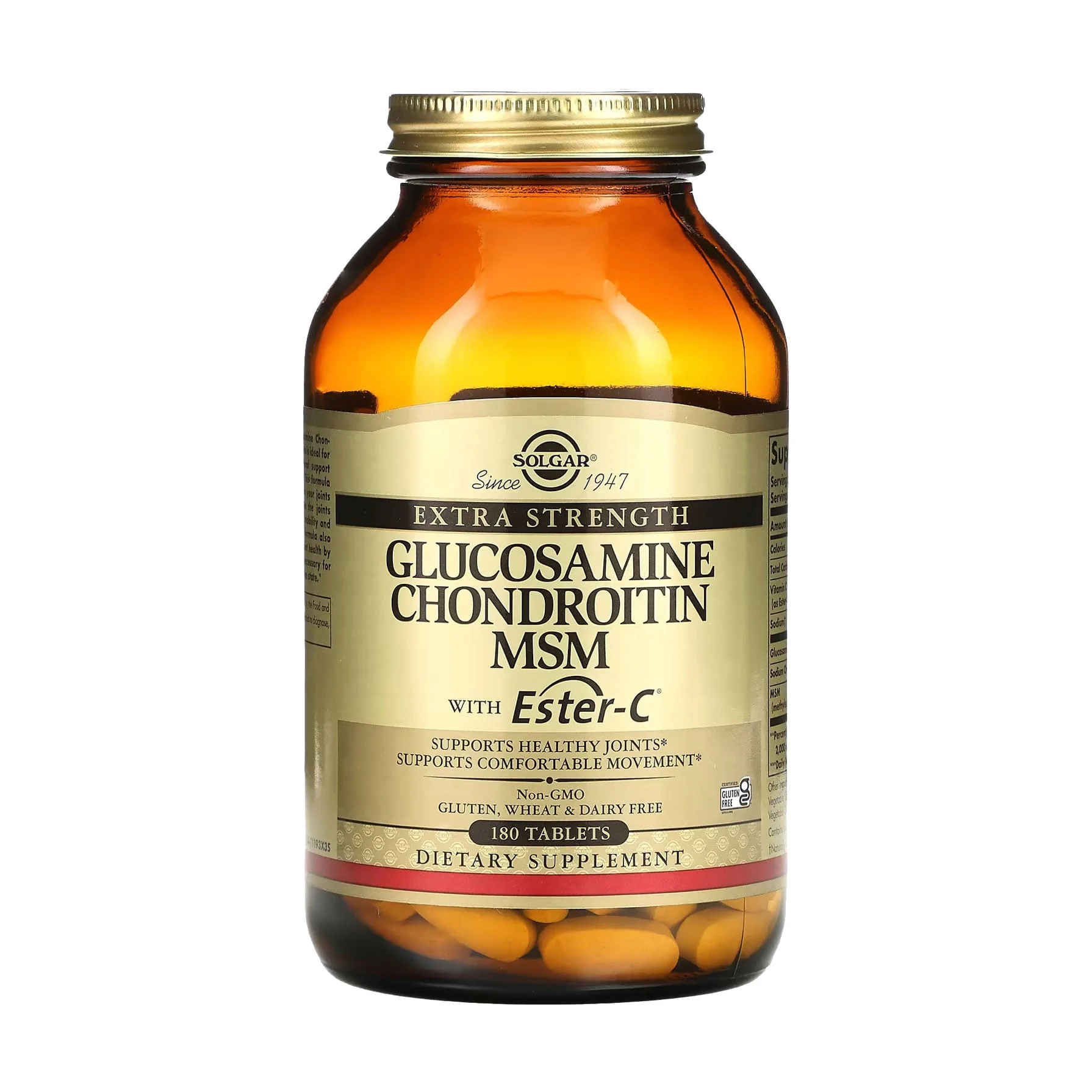 Галина Глюкозамин и хондроитин, МСМ Solgar Glucosamine Chondroitin MSM with Ester-C, 180 таблеток photo