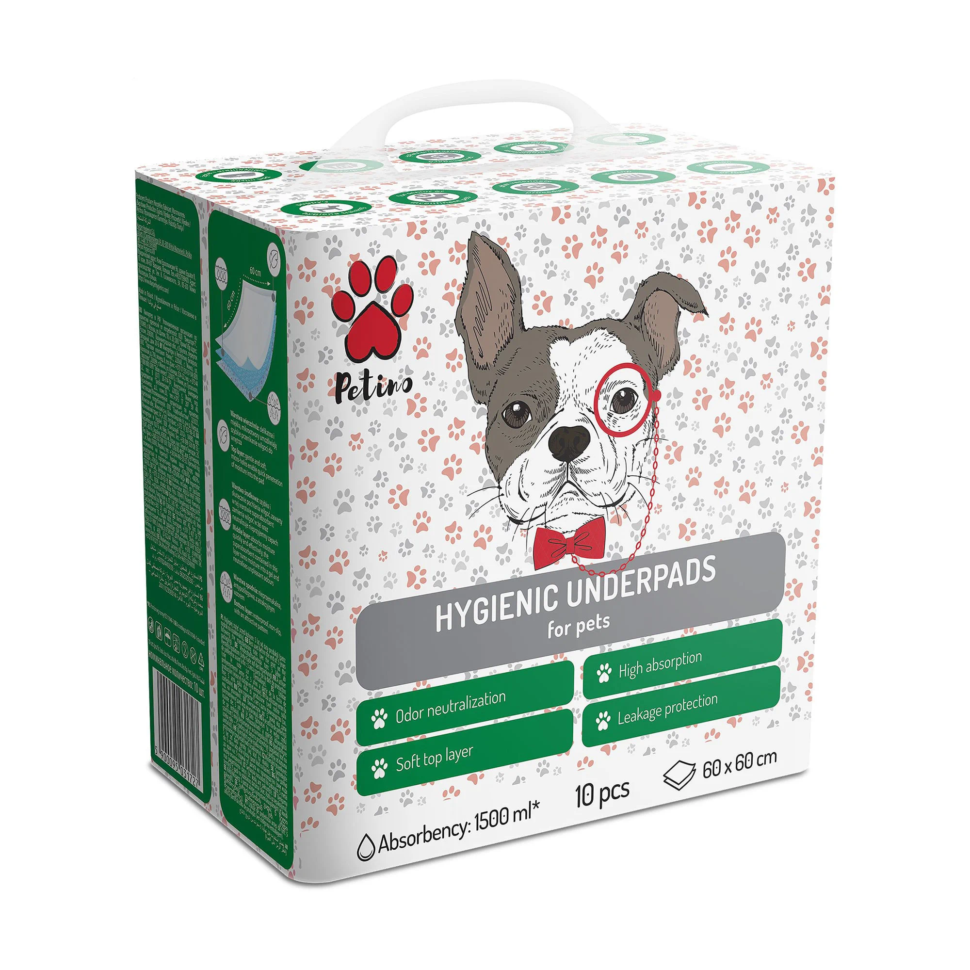 Тетяна Гигиенические пеленки для животных Petino Hygienic Underpads, 60*60 см, 10 шт photo