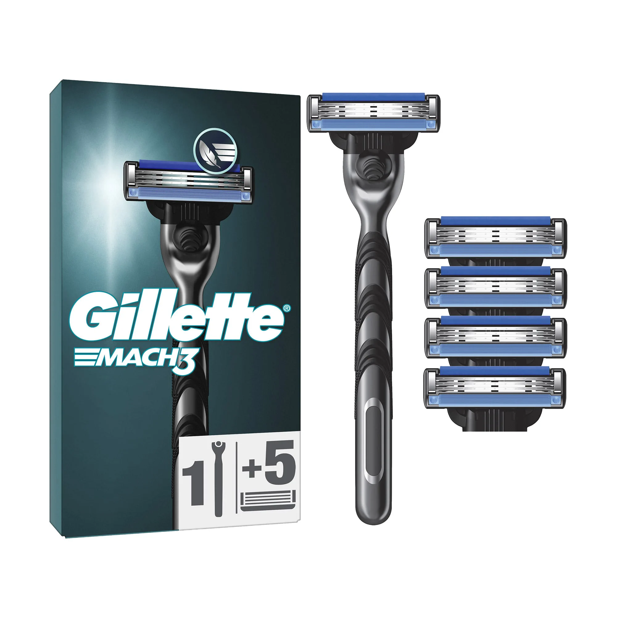 Марія Станок для бритья мужской (бритва) Gillette Mach3 с 5 сменными картриджами photo