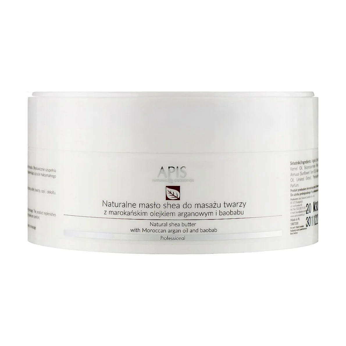 ірина Т. Натуральное масло ши для массажа лица Apis Natural Cosmetics Professional Natural Shea Butter с мароканским маслом арганы и баобаба, 100 г photo