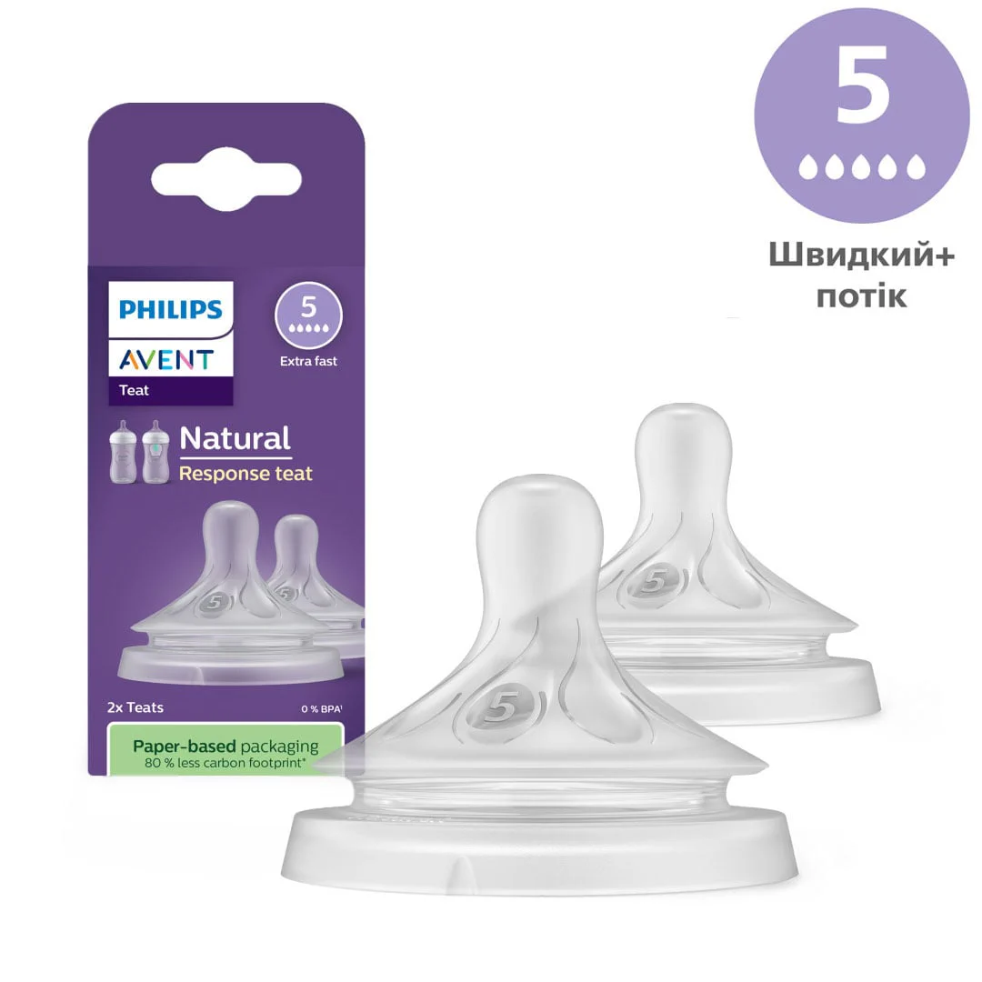 Екатерина Соска PHILIPS AVENT Natural быстрый+ поток (5), от 6 месяцев, 2 шт (SCY965/02) photo