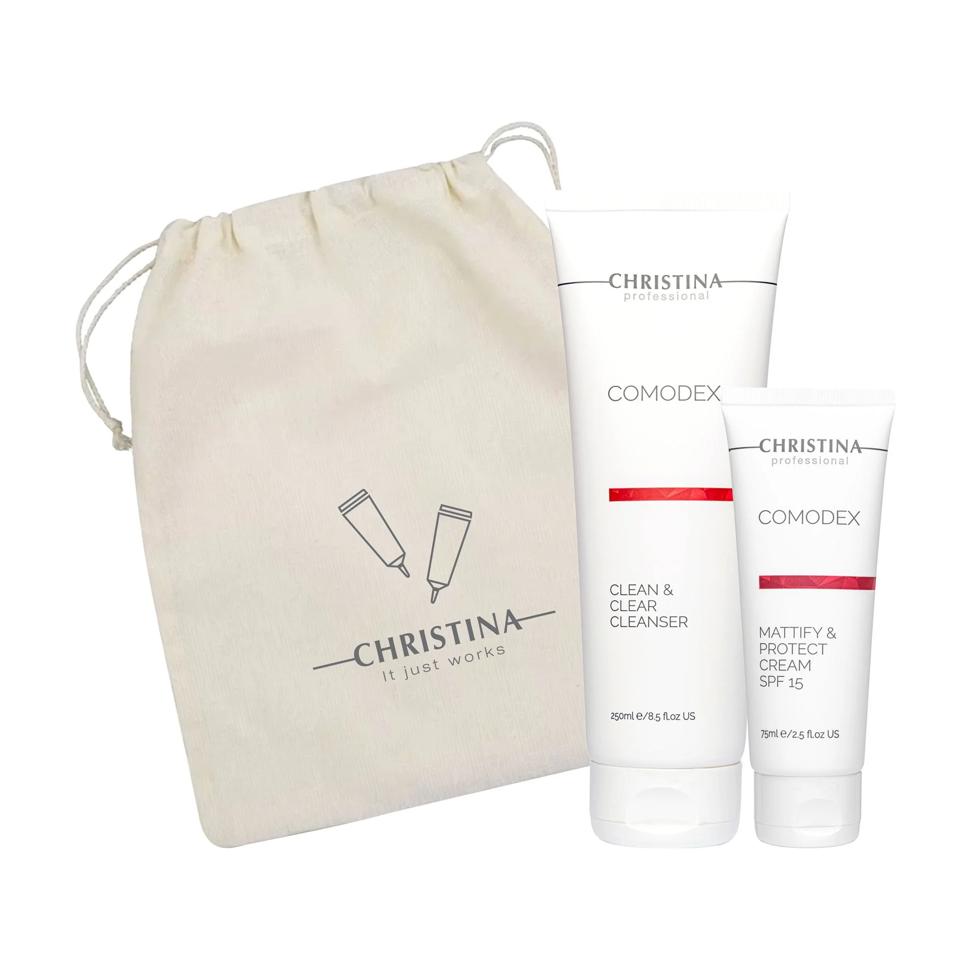 ЛІЛІЯ П. Набір для жирної та проблемної шкіри обличчя Christina Gift Set Clean Skin For Oily & Problematic Skin (гель, 250 мл + крем, 75 мл) photo