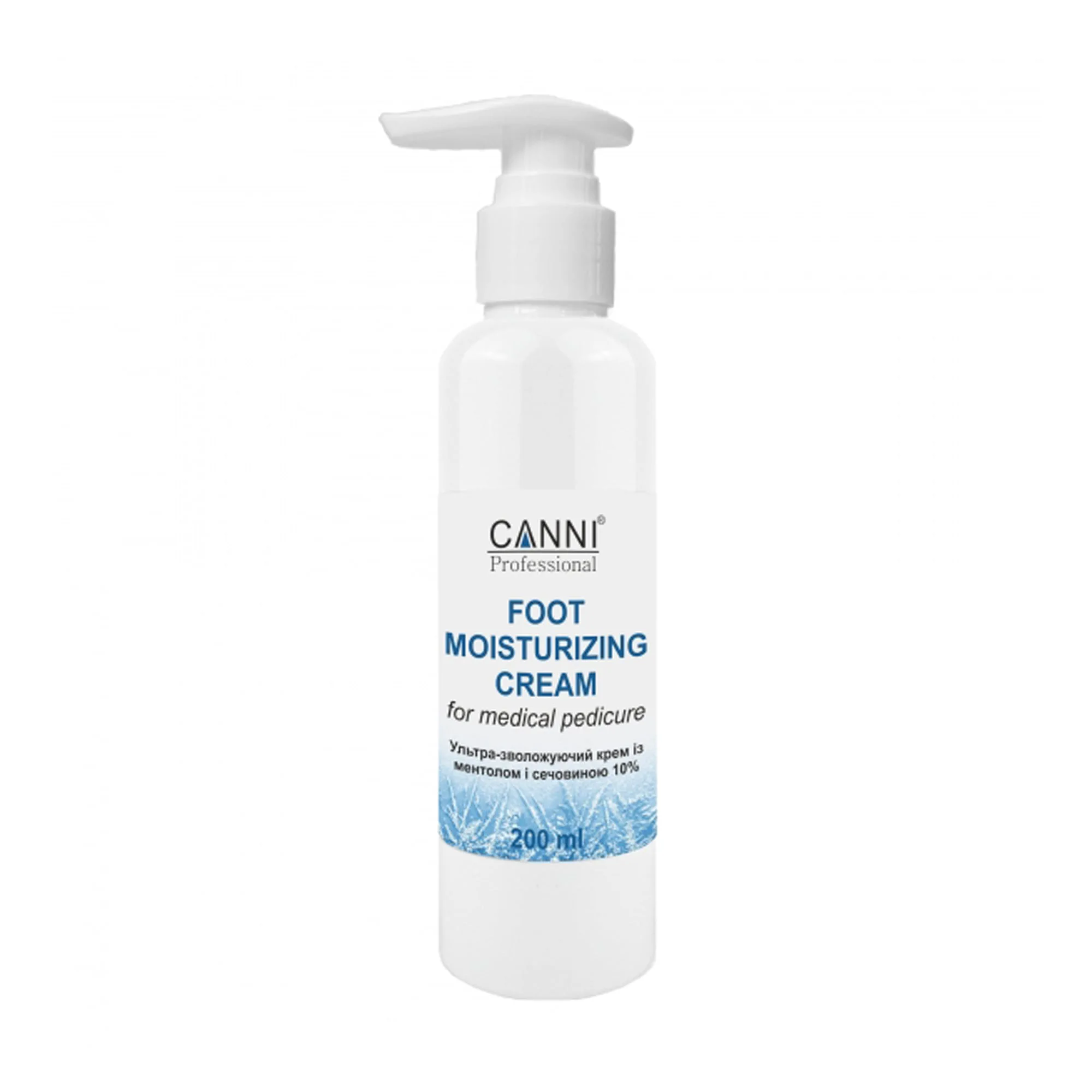 Аріна Увлажняющий крем для ног Canni Foot Moisturizing Cream с ментолом и мочевиной 10%, 200 мл photo