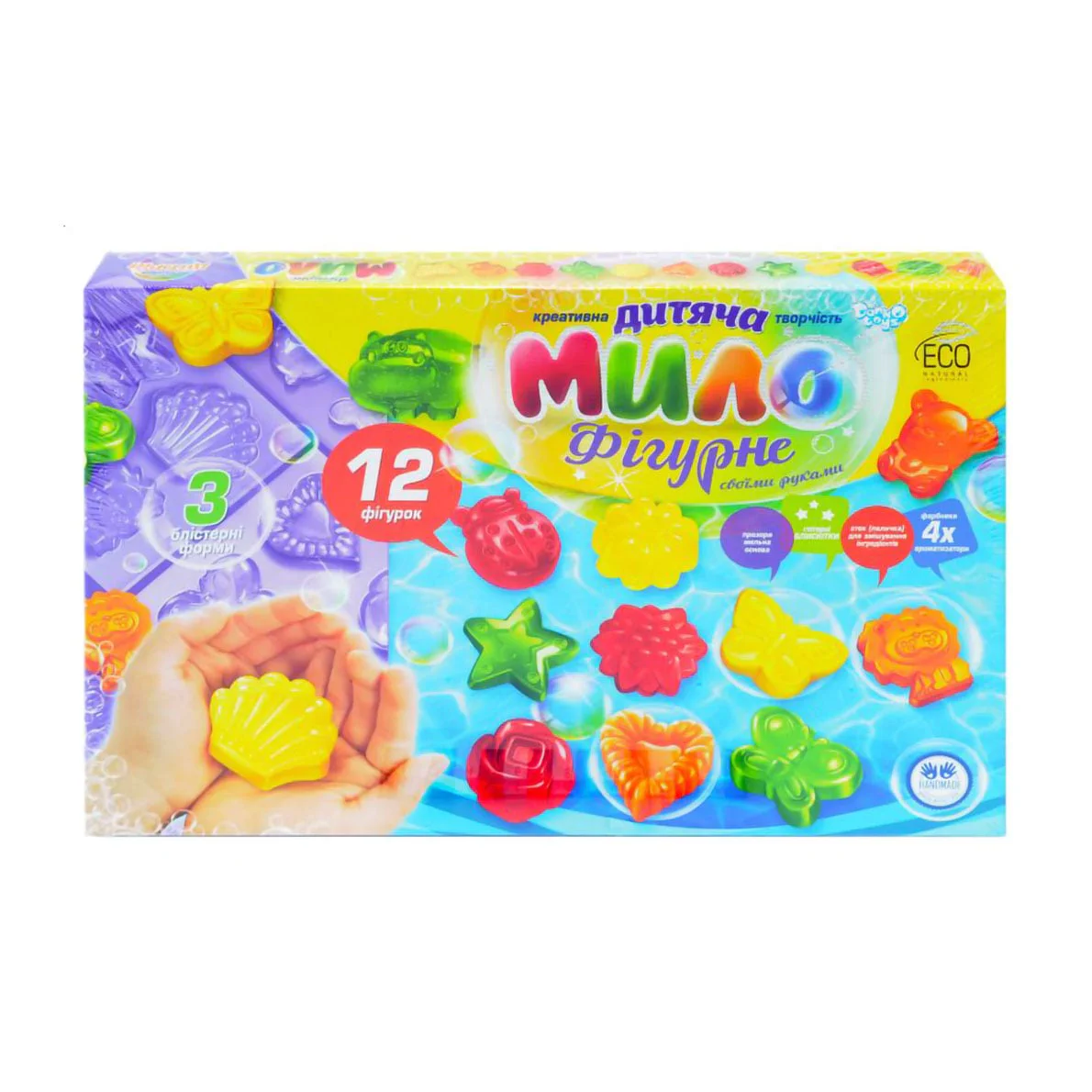 Анна Г. Набір креативної творчості Danko Toys Дитяче фігурне мило, від 3 років, 12 фігур (DFM-02-02U) photo