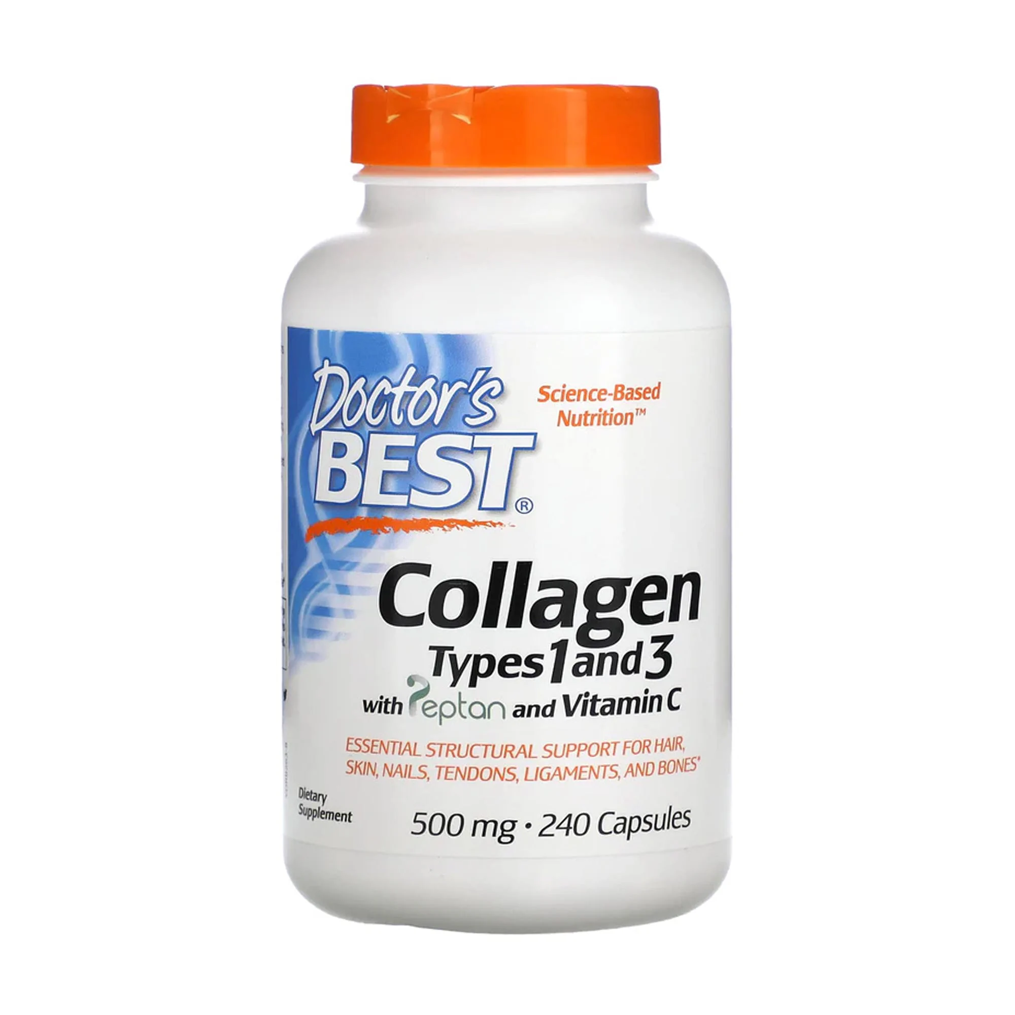Владлена П. Коллаген с пептаном и витамином C Doctor's Best Collagen Types 1 and 3 Powder 500 мг, 240 капсул photo