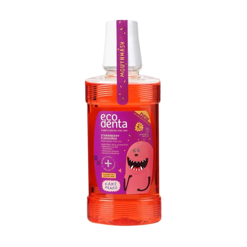 Оксана П. Дитячий ополіскувач для порожнини рота Ecodenta Kake Make Mouthwash зі смаком полуниці, від 3 років, 250 мл photo
