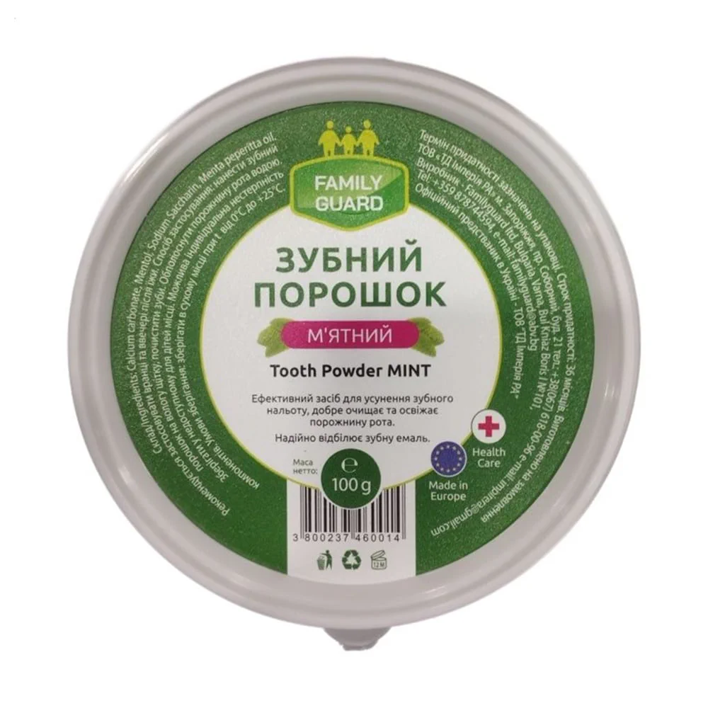 Олег Ч. Зубной порошок FAMILY GUARD Мятный, 100 г photo