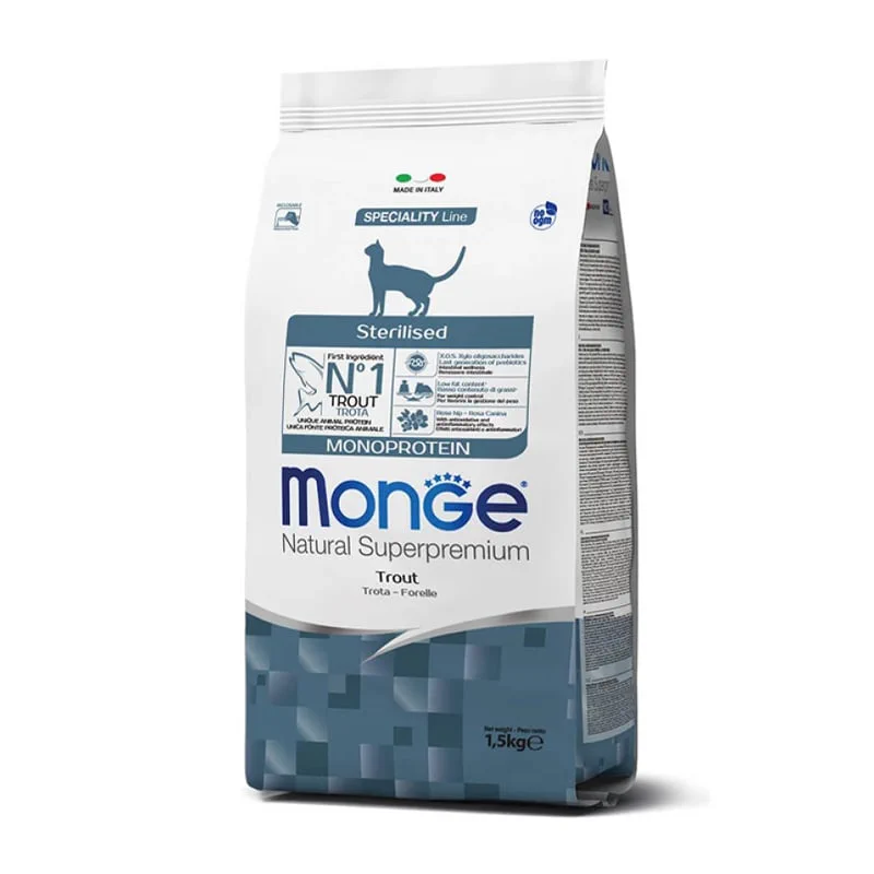 Катерина Б. Сухой корм для стерилизованных кошек Monge Monoprotein Sterilised со вкусом форели photo