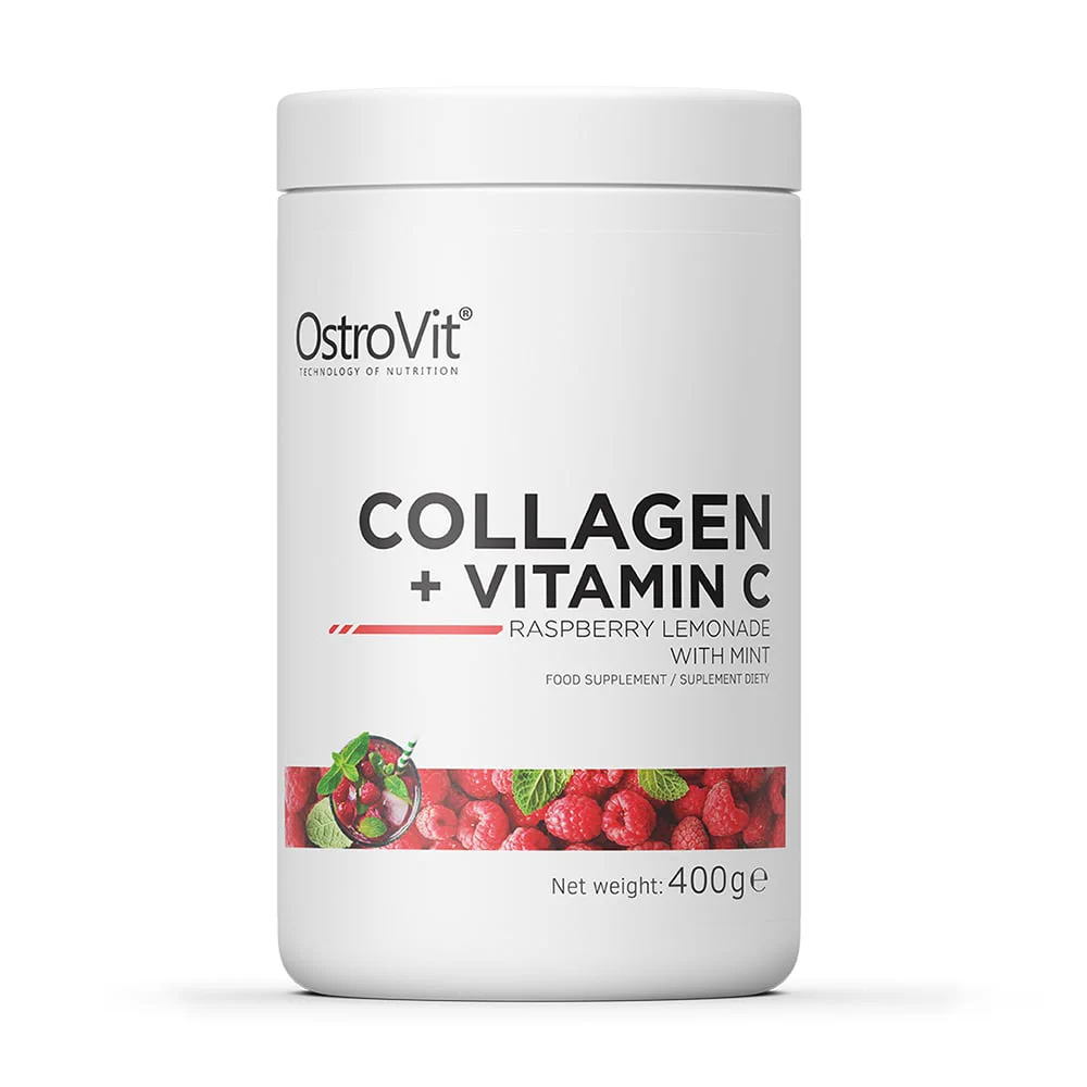 Ірина Коллаген с витамином C OstroVit Collagen + Vitamin C со вкусом малинового лимонада с мятой, в порошке, 400 г photo