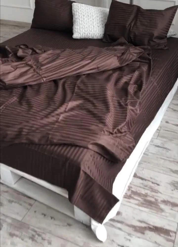 Ганна Комплект постільної білизни Sweet-Dream Полоска коричневий photo