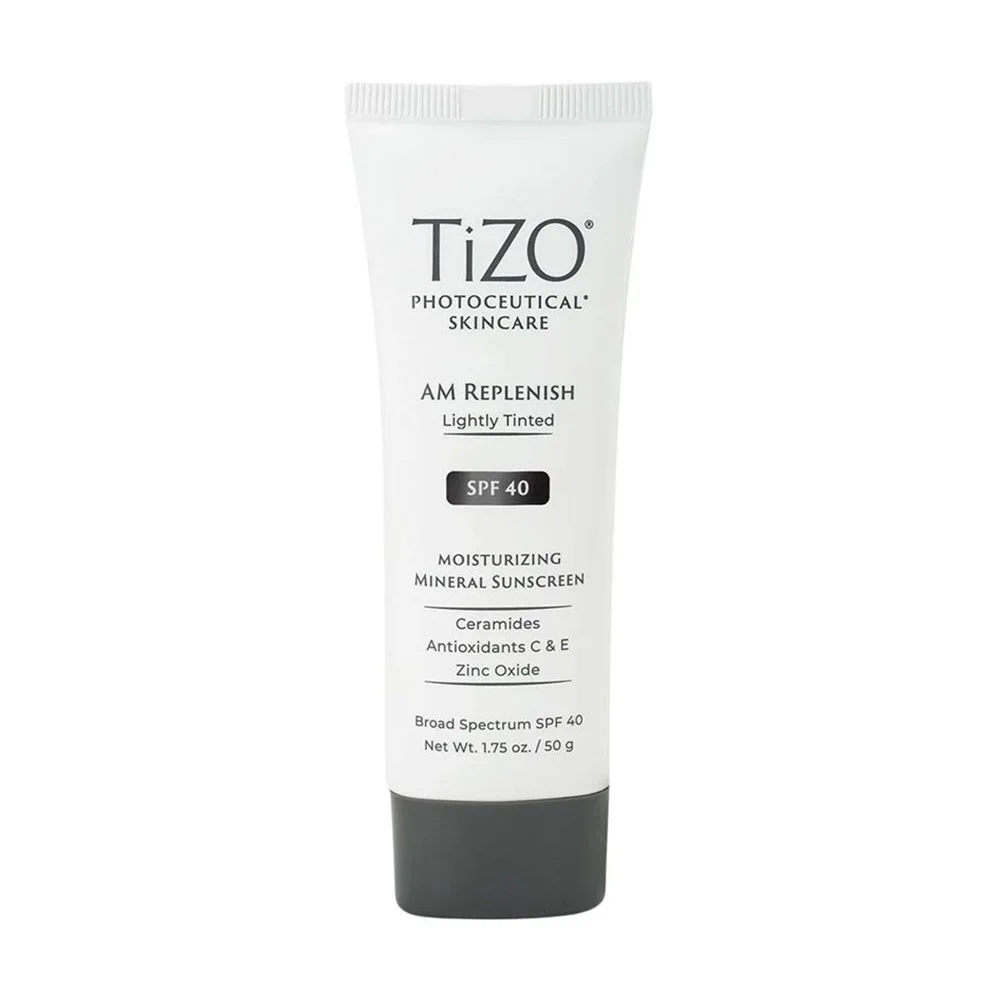 Катерина Дневной питательный крем для лица и тела TiZO Photoceutical Skincare AM Replenish Lightly Tinted SPF 40 с легким оттенком photo