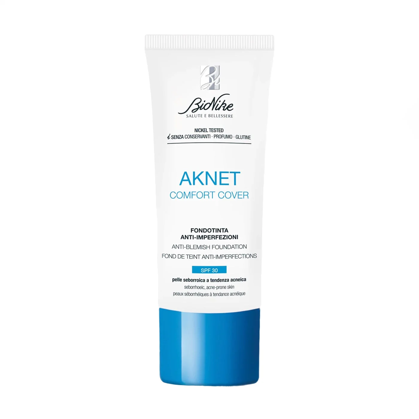 Олена Тональная основа для лица BioNike Aknet Comfort Cover Anti-Blemish Foundation, SPF 30, 30 мл photo