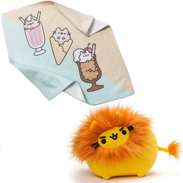 М'яка іграшка Pusheen cat Кіт лев 10х7см та рушник Pusheen cat 35х35 см n-12415 (1340694)