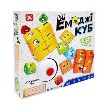 Семейная настольная игра "Эмоджи куб" XS977-116E 16 кубиков, 48 карт (1691453)