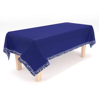 Скатертина Home Line полупанама 140х220 см синяя. (686805) (1892653)
