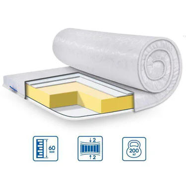 Тонкий матрац-топер Eurosleep MEMORY X4 ЖАКАРД 6, 90x200 (2057053)