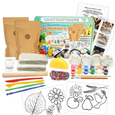 Дитячий глиняний набір для творчості "Мега" GL-004 природна глина 2 кг Alexes (2100853)
