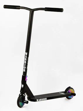 Самокат трюковий Best Scooter Warrior HIC-система пеги алюмінієвий диск та дека колеса PU 100 кг Black and red (112767) (2135553)