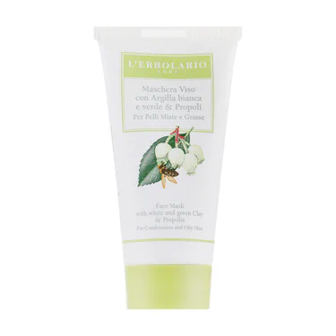 Маска для обличчя L'Erbolario Face Mask With White And Green Clay & Propolis на основі глини та прополісу, 50 мл