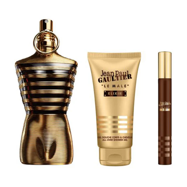 Парфумований набір чоловічий Jean Paul Gaultier Le Male Elixir (парфуми, 125 мл + парфуми, 10 мл + гель для душу, 75 мл)