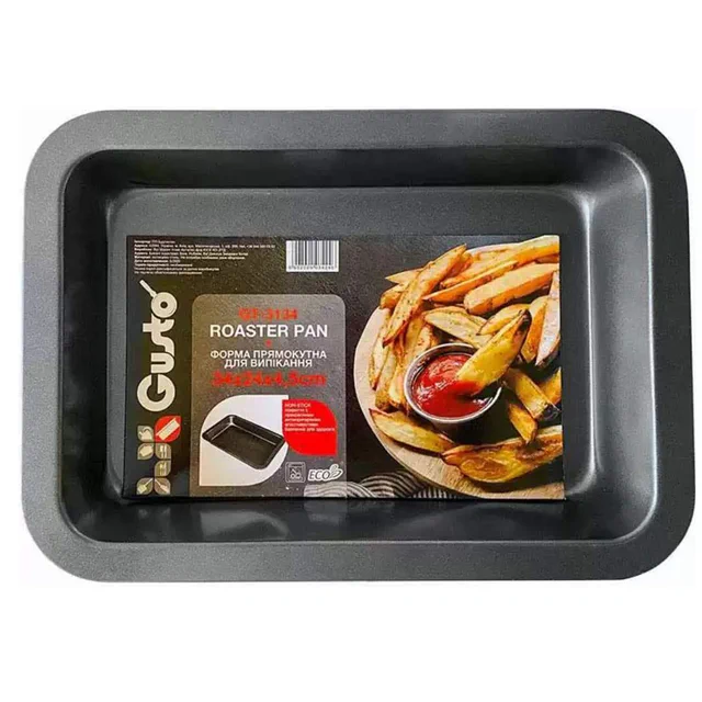 Форма для выпекания металлическая прямоугольная 34×24×4.5 см GT-3134 (1873053)