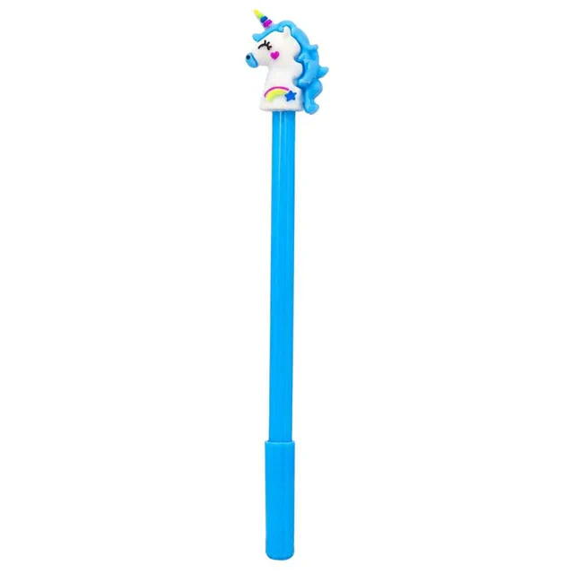 Ручка детская с игрушкой "Единорог" A1101(Blue) гелевая, синяя Bambi (2131253)