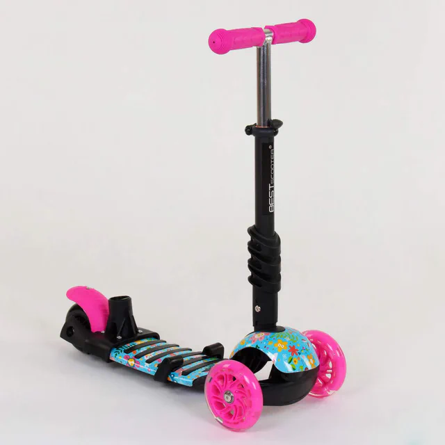 Самокат 5в1 Best Scooter (PU колеса з підсвічуванням) Абстракція Multicolor (84217) (2135896)