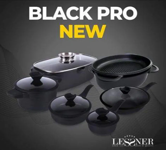 Каструля з кришкою 4,7л Black Pro New Lessner 55872-24 (2142053)