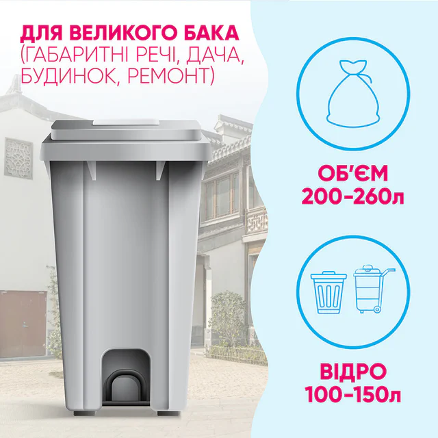 Пакети для сміття Добра Господарочка міцні, 240 л, 11 шт
